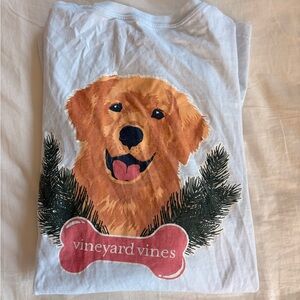 Vineyard Vines White Dog Graphic T-Shirt